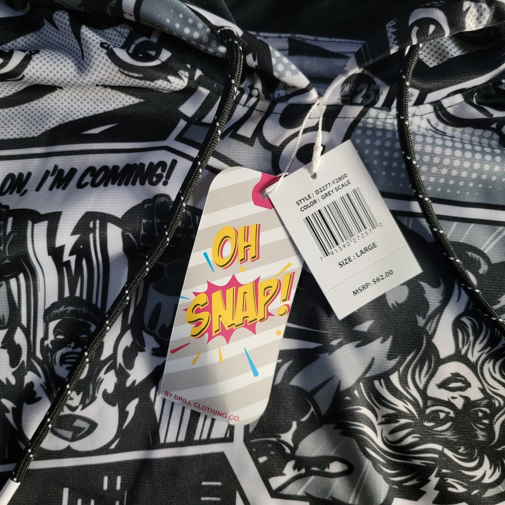 ULTRA RARE, HARD TO FIND, Snap Monochrome Comic Art Hoodie DO NOT PASS UP!!!!!! - Picture 4 of 4